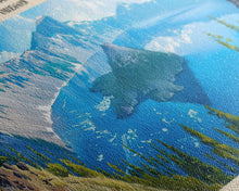 Load image into Gallery viewer, Crater Lake Framed Canvas Print, Lake House Decor, Panoramic Wide Art, Travel Poster, Rustic Lake Painting, Home Decor
