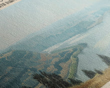 Load image into Gallery viewer, Devils Lake North Dakota Framed Canvas Print, Lake House Art, Panoramic Travel Poster, Wall Art, Modern Lake Painting, Home Decor
