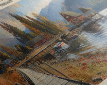 Load image into Gallery viewer, Diamond Lake Oregon Framed Canvas Print, Lake House Art, Panoramic Wall Art, Travel Poster, Modern Lake Painting, Home Decor
