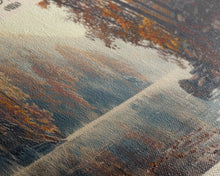 Load image into Gallery viewer, East Fork Lake Ohio Framed Canvas Print, Lake House Decor, Panoramic Wall Art, Travel Poster, Modern Lake Painting, Nature Art
