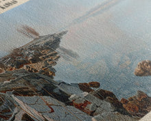 Load image into Gallery viewer, El Dorado Lake Kansas Framed Canvas Print, Lake House Decor, Panoramic Wall Art, Travel Poster, Rustic Lake Painting, Nature Art
