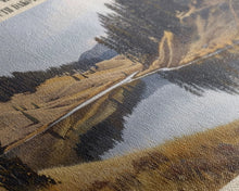 Load image into Gallery viewer, Enemy Swim Lake South Dakota Framed Canvas Print, Lake House Decor, Panoramic Wall Art, Travel Poster, Rustic Lake Painting, Home Decor
