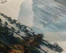 Carregar imagem no visualizador da galeria, Falcon International Reservoir Framed Canvas Print, Lake House Decor, Panoramic Wall Art, Travel Poster, Modern Lake Painting, Nature Art
