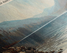 Cargar imagen en el visor de la galería, Farrington Lake New Jersey Framed Canvas Print, Lake House Decor, Panoramic Wall Art, Travel Poster, Modern Lake Painting, Nature Art
