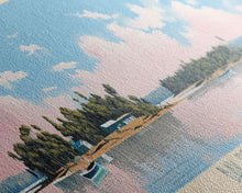 Carregar imagem no visualizador da galeria, Bay Springs Lake Mississippi Framed Canvas Print, Panoramic Wall Art, Midcentury Modern, Pop Art, Travel Poster, Scenic Living Room Decor, Bedroom Art
