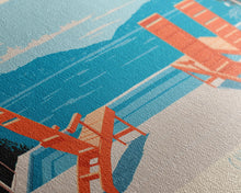 Cargar imagen en el visor de la galería, Cayuga Lake New York Framed Canvas Print, Pop Art Panoramic Travel Poster, Midcentury Modern, Wall Art, Scenic Nature Painting, Bedroom Decor, Living Room Art
