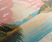 Cargar imagen en el visor de la galería, Clear Springs Lake Mississippi Framed Canvas Print, Pop Art Panoramic Travel Poster, Midcentury Modern, Wall Art, Scenic Nature Painting, Bedroom Decor, Living Room Art
