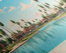 Load image into Gallery viewer, Dead Lakes Florida Framed Canvas Print, Midcentury Modern Panoramic Wall Art, Bedroom Decor, Pop Art, Travel Poster Art, Scenic Nature Painting
