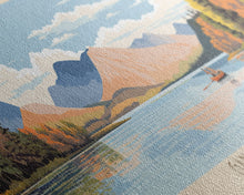 Cargar imagen en el visor de la galería, Ganoga Lake Pennsylvania Framed Canvas Print, Panoramic Art, Midcentury Modern, Pop Art, Living Room Wall Art, Travel Poster, Nature Painting, Home Decor
