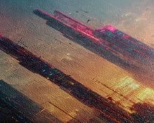 Cargar imagen en el visor de la galería, Cyberpunk Cityscape Dystopian City Futuristic Sunset Fine Art Print, Wall Art Print, Wall Décor, Wall Poster
