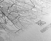 Load image into Gallery viewer, Panoramic Paris City Map, France Art, Map Print, Minimalist Wall Art, Canvas Art, Housewarming Gift, Street Map Art, Closing Gift
