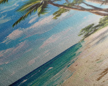 Carregar imagem no visualizador da galeria, Canvas Beach Landscape Painting, Textured Framed Canvas Art Print, Vertical Beach Art, Gallery Wall Painting, Modern Coastal Decor
