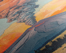 Load image into Gallery viewer, Colorful Volcano Eruption Printed on Framed Canvas, Vertical Landscape Art Print, Mountain Wall Art, 3D Canvas Art, Vertical Office Art
