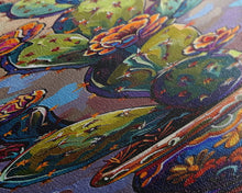 Carregar imagem no visualizador da galeria, Cactus Canvas Printed and Framed Art, Colorful Botanical Wall Art, Desert Art Print, Vertical Narrow Wall Art, Art Print for Kitchen
