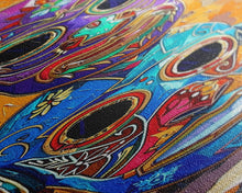 Load image into Gallery viewer, Colorful Tribal Art Painting Framed on Canvas, Spanish Style Canvas Painting, Vertical Framed Art for Living Room, Modern Canvas Art
