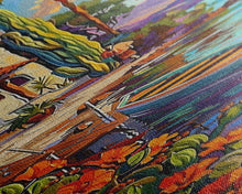 Carregar imagem no visualizador da galeria, Framed Mediterranean Coast Canvas Painting, Framed Wall Art for Living Room, Contemporary Botanical Art, Tropical Canvas Wall Art Print
