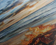 Load image into Gallery viewer, Coastal Watercolor Inspired Canvas Art Printed and Framed, Ocean Wave Beach Wall Art Print, Vertical Wall Art, Framed Bedroom Wall Art
