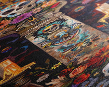 Load image into Gallery viewer, Dia De Los Muertos Sugar Skull Canvas Painting, Gothic Wall Art Print, Skinny Framed Canvas Art, Colorful Day of The Dead Poster Art
