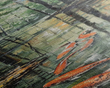 Load image into Gallery viewer, Elegant Koi Fish Swimming Serene Water Garden Nature Art Framed Canvas Print Tall Art Japanese Style Art
