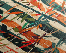 Cargar imagen en el visor de la galería, Colorful Bamboo Forest Skinny Art Ukiyo-e Tall Framed Canvas Print in Bright Autumn Hues
