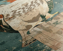 Load image into Gallery viewer, Majestic Hawk Perched On Weathered Stump Textured Background Skinny Art Tall Art Framed Canvas Print Japanese Style Art Ukiyo-e Art Wood Block Print
