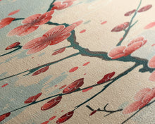 Load image into Gallery viewer, Peach Blossoms On Branch With Soft Pastel Background Tall Art Skinny Art Framed Canvas Print Japanese Style Art Ukiyo-e Wood Block Print
