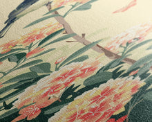 Load image into Gallery viewer, Bird Perched On Floral Branch With Butterfly Ukiyo-e Art Framed Canvas Print Japanese Style Tall Art Wood Block Print Skinny Art
