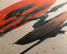 Carregar imagem no visualizador da galeria, Canvas Print Bonsai Tree Silhouette Against Red Sun, Minimalistic Japanese Style Art For Modern Home, Wall Decoration
