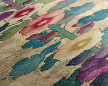 Cargar imagen en el visor de la galería, Colorful Hollyhock Flowers Traditional Japanese Woodblock Style Tall Skinny Framed Canvas Print Wall Art
