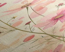 Load image into Gallery viewer, Delicate Pink Flowers with Tall Stems on a Subtle Beige Background Ukiyo-e Art Japanese Framed Canvas Print Skinny Tall Art
