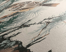 Carregar imagem no visualizador da galeria, Canvas Print Sparrow Perched On Pine Tree Branch, Subtle And Serene Japanese Nature Scene For Tranquil Home Decor, Wall Decoration
