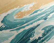 Load image into Gallery viewer, Majestic Ocean Wave In A Minimalist Style – Framed Canvas Print With Skinny Art And Tall Art Featuring Ukiyo-E Art And Japanese Style Art

