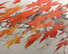 Carregar imagem no visualizador da galeria, Brilliant Red Leaves On A Twisted Tree, Framed Canvas Print In Skinny Tall Style, Ideal For Feng Shui Wall Art In Japanese Style Art
