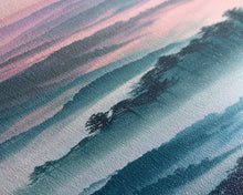 Load image into Gallery viewer, Dreamy Layers Of Misty Mountains At Dawn – Framed Canvas Print Skinny Art And Tall Art, Emphasizing Ukiyo-E Art And Japanese Style Art
