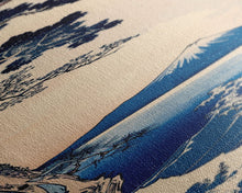 Load image into Gallery viewer, Skinny Art Tall Art Framed Canvas Print Japanese Style Art Blue Pine Tree Mount Fuji Wood Block Print Ukiyo-e Feng Shui Wall Art

