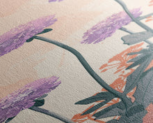 Carregar imagem no visualizador da galeria, Beautiful Purple Flowers Standing Tall In Japanese Style Ukiyo-e Art Framed Canvas Print Skinny Art Tall Art
