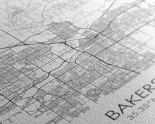Carregar imagem no visualizador da galeria, Bakersfield Street Map, California Map, City Wall Art, Home Wall Décor, Wife Gift, Minimalist Art, Wall Art, Canvas Print, Canvas Wall Art
