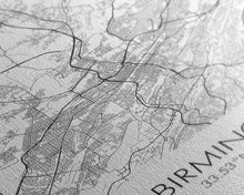 Cargar imagen en el visor de la galería, Birmingham Street Map, Alabama Map, City Map Art, Modern Art, Wall Art, Canvas Print, Canvas Wall Art, Minimalist Art, Housewarming Gift
