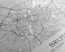 Carregar imagem no visualizador da galeria, Brussels Street Map, Belgium Map, City Map Art, Modern Art, Wall Art, Canvas Print, Canvas Wall Art, Birthday Gift, Living Room Décor
