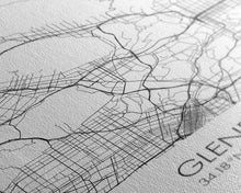 Carregar imagem no visualizador da galeria, Glendale Street Map, California Map, City Map Art, Minimalist Art, Wall Art, Canvas Print, Black And White Map, Gifts For Him, Travel Art
