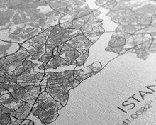 Cargar imagen en el visor de la galería, Istanbul Street Map, Turkey Map, City Map Art, Minimalist Art, Wall Art, Canvas Print, Travel Wall Art, Master Bedroom Décor, Gift For Her
