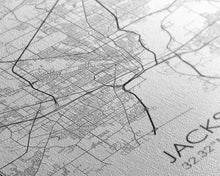 Load image into Gallery viewer, Jackson Street Map, Mississippi Map, City Map Art, Minimalist Art, Wall Art, Canvas Print, Travel Print, Farmhouse Bedroom, Wedding Gift
