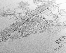 Load image into Gallery viewer, Reno Street Map, Nevada Map, City Map Art, Minimalist Art, Wall Art, Canvas Print, Girls Room Décor, Traveler Gift, Travel Art Print
