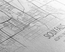 Load image into Gallery viewer, Sioux Falls City Map, South Dakota Art, Map Print, Modern Wall Art, Wall Art, Canvas Art, Large Wall Art, Unique Wall Décor, Office Prints
