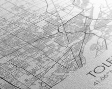 Load image into Gallery viewer, Toledo Street Map, Ohio Map, City Map Print, Modern Wall Art, Wall Art, Canvas Print, Friendship Gift, Wall Decoration, Travel Wall Art
