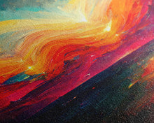 Carregar imagem no visualizador da galeria, Beautiful sunset canvas print, canvas art, ink painting style, abstract sunset wall art, cool wall art
