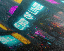 Load image into Gallery viewer, End Of Line, Cyberpunk Subway Art, Dystopian Cyber Punk City, Canvas Print, Bladerunner vibes art, cool wall art, night city
