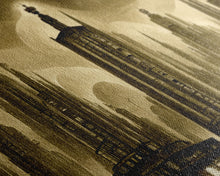 Load image into Gallery viewer, Dystopian Metropolis Art Deco Canvas Print, City Skyline, Fantasy Art, Art Deco Living Room Art, ready to hang wall art
