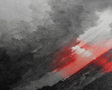 Load image into Gallery viewer, Creepy  Blood moon canvas print, dark fantasy art, black and white art, Halloween, spooky art, horror landscape art
