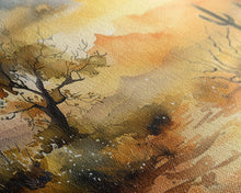 Load image into Gallery viewer, Desert Landscape Watercolor Painting, Wood Framed Canvas Print, Utah Desert Painting, Metal Print, Farmhouse Decor
